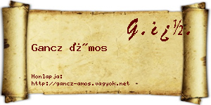 Gancz Ámos névjegykártya